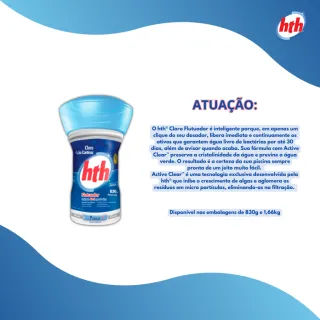 Dosador flutuante para pastilha hth 830g - Piscina de grande e meio porte - Único