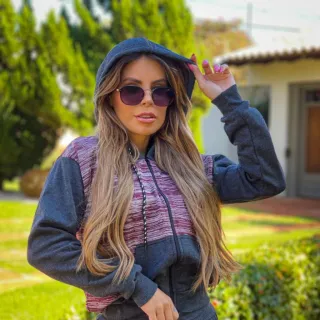 Moletom Flanelado Peluciado com Zíper Aberto - Blusa de Agasalho para Frio - Preto / Grafite