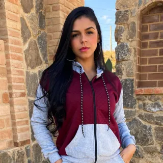 Moletom feminino com capuz e zíper aberto - Blusa de moletom - Rose