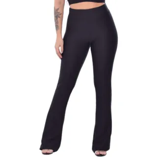 Cintura Alta Suplex Kit 2 Calça Flare Bailarina Boca De Sino - GG