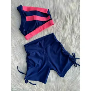 Conjunto Fitness Feminino Neon Estampa Animal Cintura Alta - Ref.011