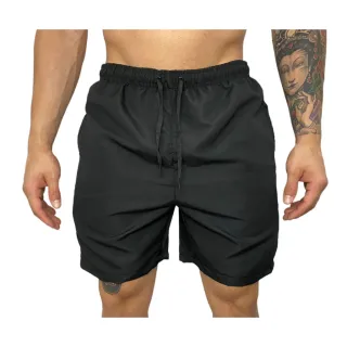 Bermuda Tactel Masculina Mauricinho para Praia - Shorts de Verão - Preto Liso