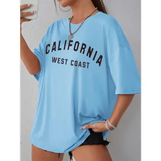 Camiseta Estilo de Rua Feminina Oversized West Coast - 3 opções de cores - California West Coast(Rosa BB)