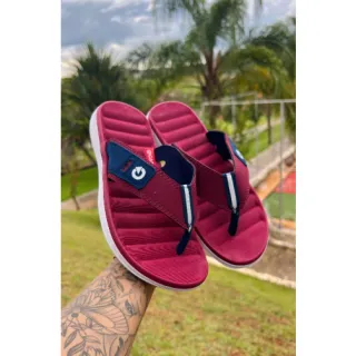 Conforto Extra Macio Cartago Alabama Chinelo Masculino - Azul, Vermelho, Preto e Bege - CARTAGO.VERMELHO