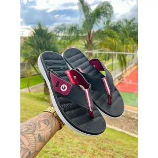 Conforto Extra Macio Cartago Alabama Chinelo Masculino - Azul, Vermelho, Preto e Bege - CARTAGO.VERMELHO