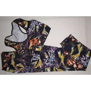 Calça Legging e Top Fitness Feminino - Conjunto Suplex Poliéster - CT 169