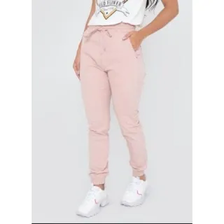 Promoção Lisa Jogger Feminina Calça - Preto riscado