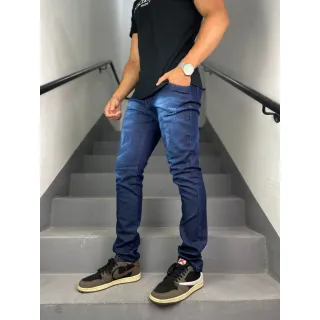 Promoção Calça Jeans Masculina Barata Slim Elastano - Preto