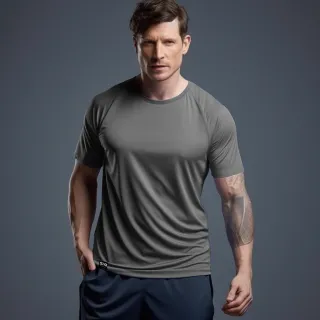 Camiseta DryFit Masculina para Atividades Físicas na Academia - Chumbo