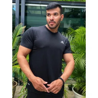 Camisa DRI FIT Masculina Premium - XG GG G M P - CURTA - PRETA - AD