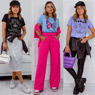 Blusa Feminina T-Shirt: Escolha Tamanho e Cor - Bordô