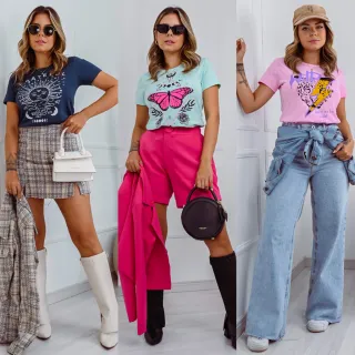 Blusa Feminina T-Shirt: Escolha Tamanho e Cor - Bordô