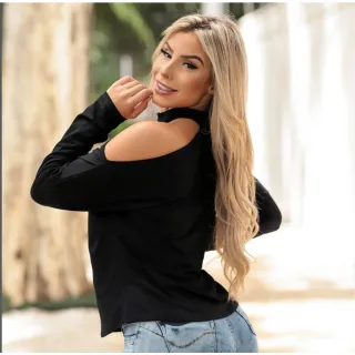 Moda Evangélica: Blusa Manga Longa Ciganinha Feminina SHOKER - Vermelho