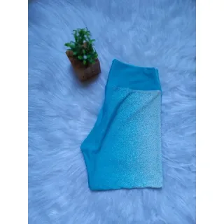 Shortinho P e M cós alto meia coxa - Roxo bolinha