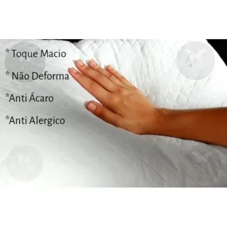 Manta Branco Matelado - Kit 2 Travesseiros Antialérgicos e Antiácaro - Único