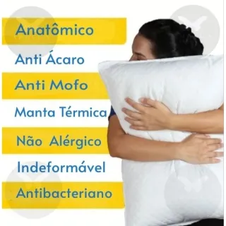 Manta Branco Matelado - Kit 2 Travesseiros Antialérgicos e Antiácaro - Único