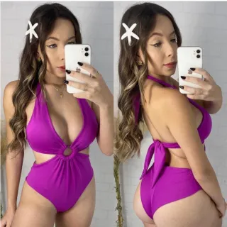 Body Feminino Decote Argola Biquini Maiô Bojo Maiô Engana Mamãe Praia - TRIDIMENSIONAL