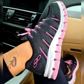 *OFERTA HOJE* Tênis masculino e feminino para academia, caminhada e corrida - PRETO/PINK