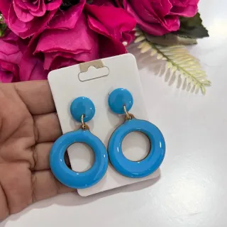 Feminino Brinco Madeira Mdf com resina - A15