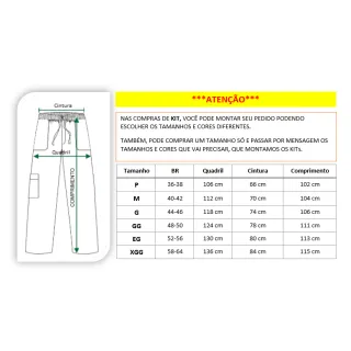 Calça Profissional Brim Cargo com Faixa Refletiva - Azul-marinho
