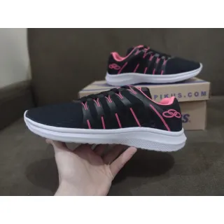 Corrida academia caminhada tênis esportivo feminino masculino leve macio confortável - Grafite/Rosa