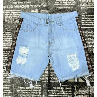 Promoção: Bermudas curtas masculinas com cordão e cinto, vários modelos! - jeans escuro sem faixa