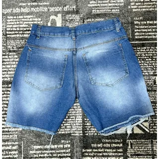 Promoção: Bermudas curtas masculinas com cordão e cinto, vários modelos! - jeans escuro sem faixa