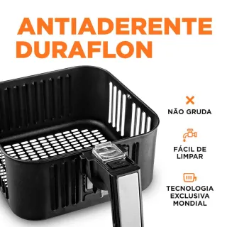 Air Fryer Mondial Grand Family 5,5 Litros Sem Óleo - Preto/Inox - Único