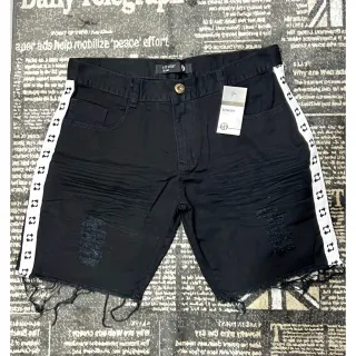 Promoção Bermuda Jeans Masculina Preta - Vários Modelos, Curta com Corda e Faixa - faixa