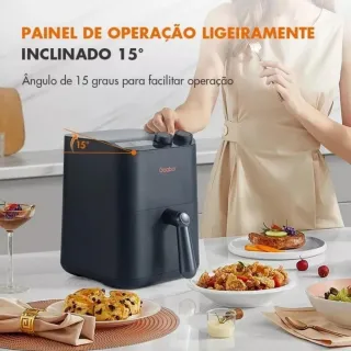 Air Fryer Gaabor Retrô 3,5L Sem Óleo - Desligamento Automático - Cinza (Fosco)