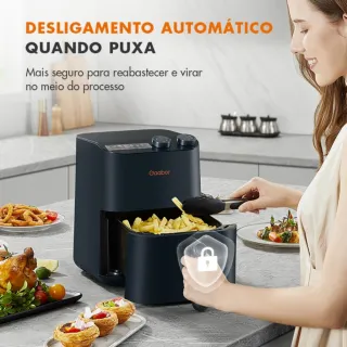 Air Fryer Gaabor Retrô 3,5L Sem Óleo - Desligamento Automático - Cinza (Fosco)