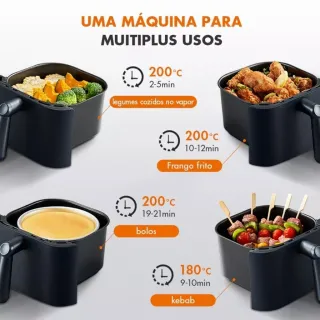 Air Fryer Gaabor Retrô 3,5L Sem Óleo - Desligamento Automático - Cinza (Fosco)