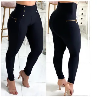 Montaria Feminina Cintura Alta Chapa Barriga Empina Bumbum Calça - Açai bolso Frontal