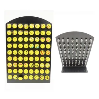 Carinhas variados - Brincos emoji (36 pares) - Fúcsia