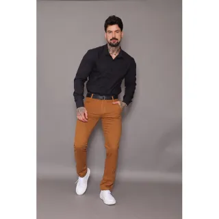 Masculina Alfaiataria Calça de - Sarja