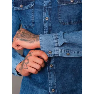 Masculina Jeans Camisa - Raryel Loja Online - Jeans blue