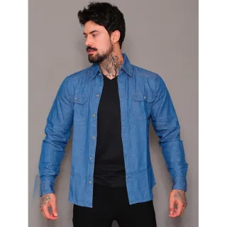 Masculina Jeans Camisa - Raryel Loja Online - Jeans blue