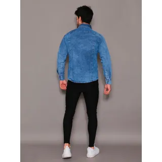 Masculina Jeans Camisa - Raryel Loja Online - Jeans blue