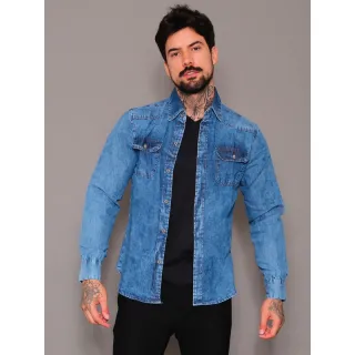 Masculina Jeans Camisa - Raryel Loja Online