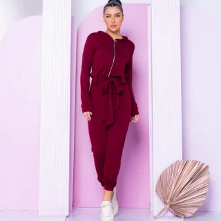 Promoção Macacão Longo com Capuz, Manga Longa e Detalhe em Zíper - Verde Militar