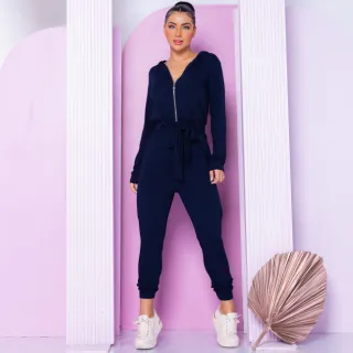 Promoção Macacão Longo com Capuz, Manga Longa e Detalhe em Zíper - Verde Militar