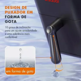 Air Fryer Gaabor Retrô 3,5L Sem Óleo - Desligamento Automático - Cinza (Fosco)