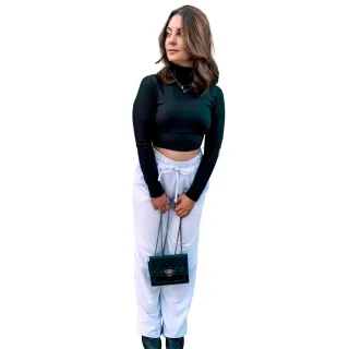 Moda Inverno: Calça Pantalona Feminina Cintura Alta - Envio Imediato - Verde Militar