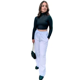 Moda Inverno: Calça Pantalona Feminina Cintura Alta - Envio Imediato - Verde Militar