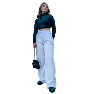 Moda Inverno: Calça Pantalona Feminina Cintura Alta - Envio Imediato - Verde Militar