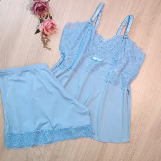 Pijama Short Doll Renda Conforto Sem Bojo Forrado - Baby Doll Microfibra - VerdeErvaDoce