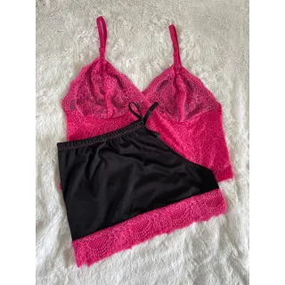 Confortável Baby Doll Plus Size Toper Pijama - Frozen-Rosa