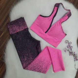 Roupa de Treino Feminina: Conjunto Legging e Top Fitness para Academia - Verde água