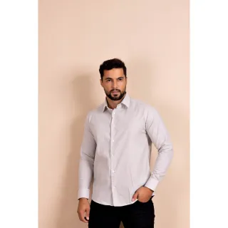 Masculina Lisa Camisa Social - Azul Céu