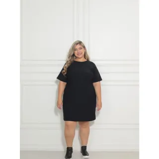 Camisão Plus Size Estampado em Malha Feminino - Vestido de Malha - TURMA DO MICKEY ROSE